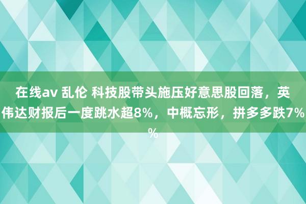 在线av 乱伦 科技股带头施压好意思股回落，英伟达财报后一度跳水超8%，中概忘形，拼多多跌7%