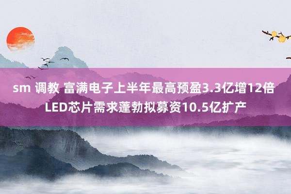 sm 调教 富满电子上半年最高预盈3.3亿增12倍 LED芯片需求蓬勃拟募资10.5亿扩产