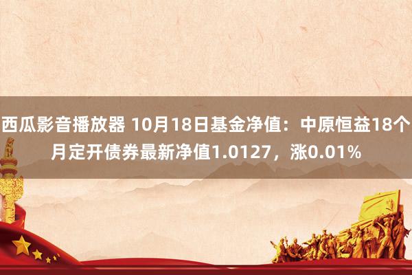 西瓜影音播放器 10月18日基金净值：中原恒益18个月定开债券最新净值1.0127，涨0.01%