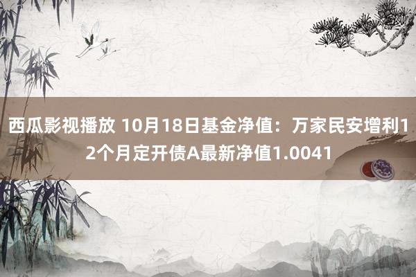 西瓜影视播放 10月18日基金净值：万家民安增利12个月定开债A最新净值1.0041