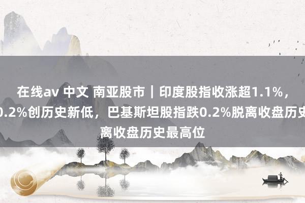 在线av 中文 南亚股市｜印度股指收涨超1.1%，卢比跌0.2%创历史新低，巴基斯坦股指跌0.2%脱离收盘历史最高位