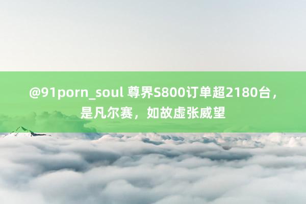 @91porn_soul 尊界S800订单超2180台，是凡尔赛，如故虚张威望