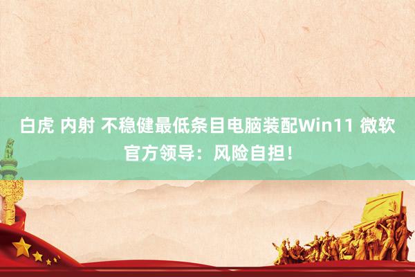 白虎 内射 不稳健最低条目电脑装配Win11 微软官方领导：风险自担！