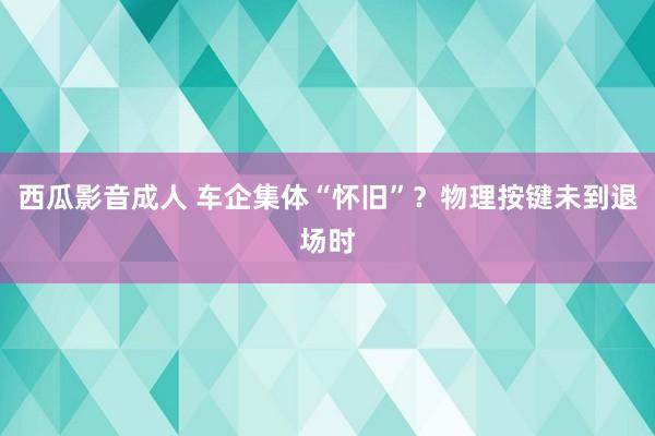 西瓜影音成人 车企集体“怀旧”？物理按键未到退场时