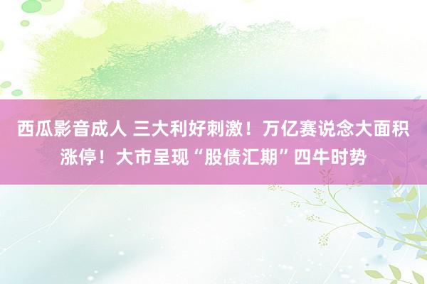 西瓜影音成人 三大利好刺激！万亿赛说念大面积涨停！大市呈现“股债汇期”四牛时势