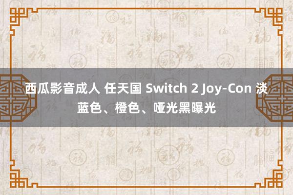 西瓜影音成人 任天国 Switch 2 Joy-Con 淡蓝色、橙色、哑光黑曝光