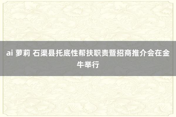 ai 萝莉 石渠县托底性帮扶职责暨招商推介会在金牛举行