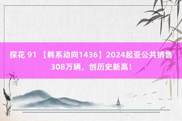 探花 91 【韩系动向1436】2024起亚公共销售308万辆，创历史新高！