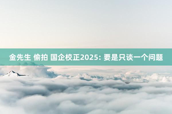 金先生 偷拍 国企校正2025: 要是只谈一个问题