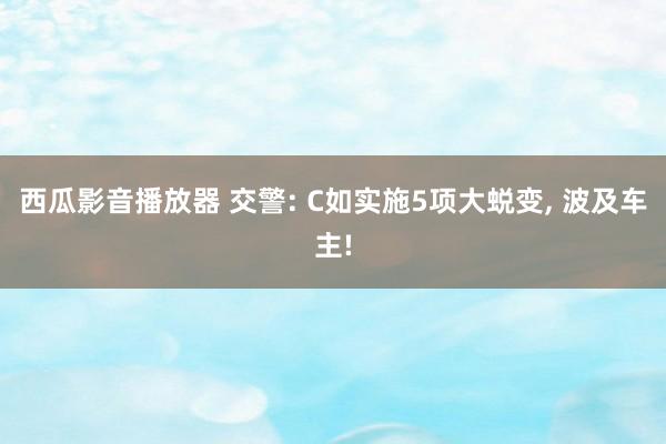 西瓜影音播放器 交警: C如实施5项大蜕变， 波及车主!