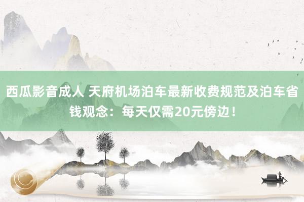 西瓜影音成人 天府机场泊车最新收费规范及泊车省钱观念：每天仅需20元傍边！