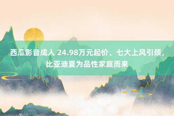 西瓜影音成人 24.98万元起价、七大上风引颈，比亚迪夏为品性家庭而来