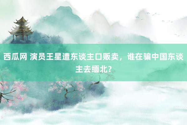 西瓜网 演员王星遭东谈主口贩卖，谁在骗中国东谈主去缅北？