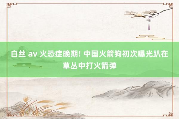 白丝 av 火恐症晚期! 中国火箭狗初次曝光趴在草丛中打火箭弹