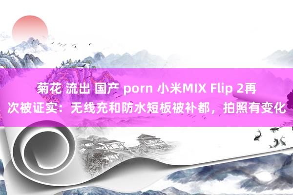 菊花 流出 国产 porn 小米MIX Flip 2再次被证实：无线充和防水短板被补都，拍照有变化