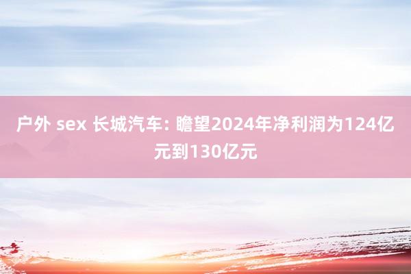 户外 sex 长城汽车: 瞻望2024年净利润为124亿元到130亿元