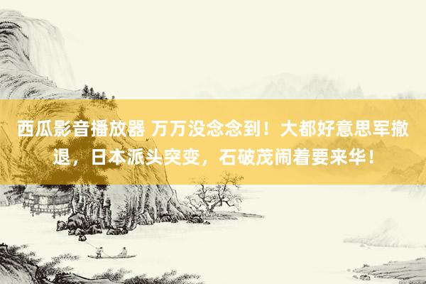 西瓜影音播放器 万万没念念到！大都好意思军撤退，日本派头突变，石破茂闹着要来华！