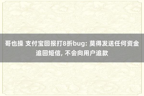 哥也操 支付宝回报打8折bug: 莫得发送任何资金追回短信， 不会向用户追款